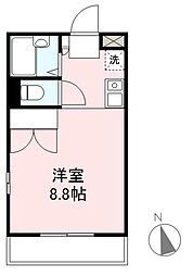 ラッセルスクエア円座中央 ワンルームの間取図画像