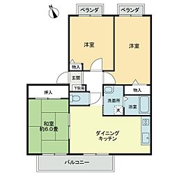 フォブールあすかA 3DKの間取図画像
