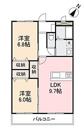 フォブールマリエ 2LDKの間取図画像