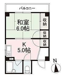 Elvifa花園 1Kの間取図画像