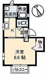 シャーメゾンＫ 1階1Kの間取り