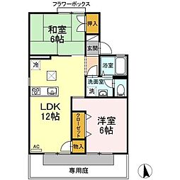 メゾン・エヌ 1階2LDKの間取り