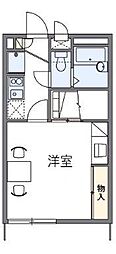 レオパレスアモーレ 1Kの間取図画像