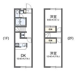 レオパレスM 2DKの間取図画像