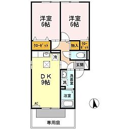 アーバンハイツ28 1階2DKの間取り