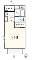 Wing-D ワンルームの間取図画像