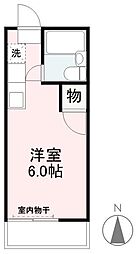 オリーブハイツ 2階1Kの間取り