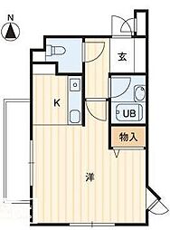 アルファエステート錦町 5階1Kの間取り