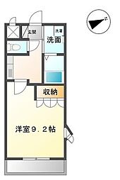 プランドール 1Kの間取図画像
