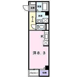 メゾン　グランディール 3階ワンルームの間取り