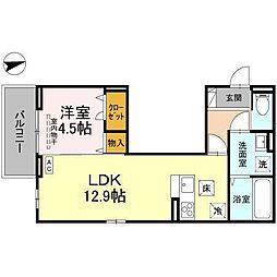 アルチェヴィータ 1階1LDKの間取り