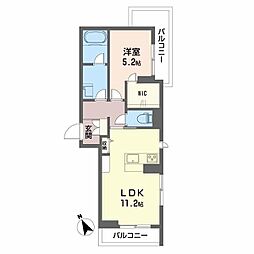 Cｏｍｏｄｏ.TT 2階1LDKの間取り