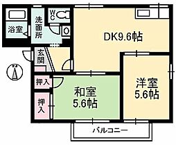 ドムスヒルズ　Ａ館 1階2DKの間取り