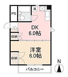 フォルトゥーナ　カメオカ 2階1DKの間取り