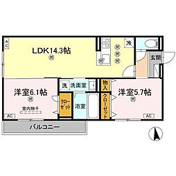 間取図画像 2LDK