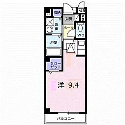 リフティー新浜1棟 ワンルームの間取図画像