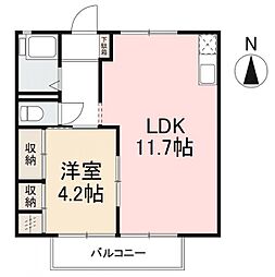 フォーブル屋島 1LDKの間取図画像