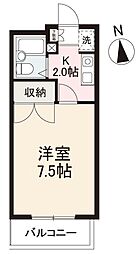 コーポ古沢 1Kの間取図画像