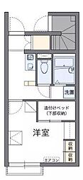 レオパレスＹＯＵＴＯ 1階1Kの間取り