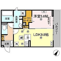 リエートパーク 1LDKの間取図画像
