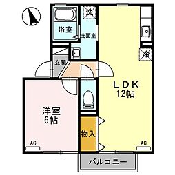 フラワーハイツ 1LDKの間取図画像