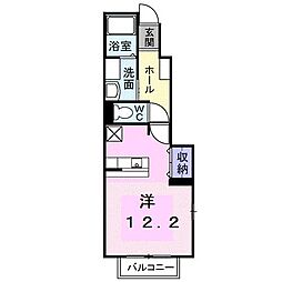 リバティハウスB ワンルームの間取図画像