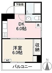 ダイアパレス錦町309号 3階1DKの間取り