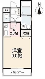 Pettite Fleur(プチ フルール) 2階1Kの間取り