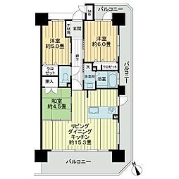 アルファライフ松島公園 6階3LDKの間取り