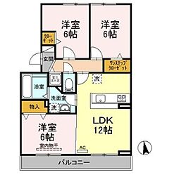ウィステリア太田 3階3LDKの間取り
