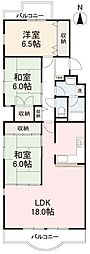 ガーデンハイム昭和町 3LDKの間取図画像