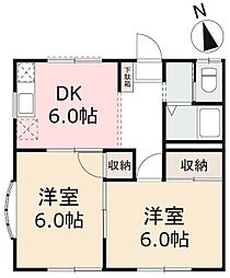 エステイトピア松縄 2DKの間取図画像