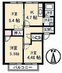 フレグランスＭＵＫＡＩ 1階3Kの間取り