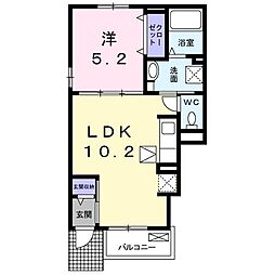 テール　フェルティル　II 1階1LDKの間取り