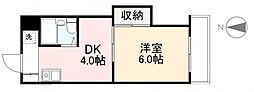 東田町ハイツ 1DKの間取図画像