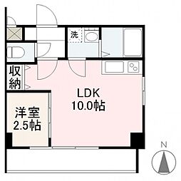 プレシャスタイム本町 9階1LDKの間取り
