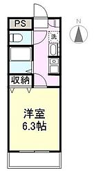 ＲＩＴＺ 6階1Kの間取り