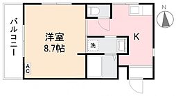 グランデ瀬戸 1Kの間取図画像