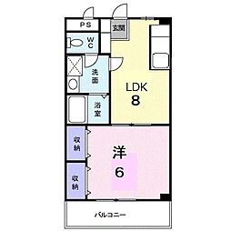 カンパーニュ塩上　II 3階1LDKの間取り