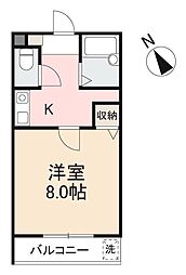 パーソンズギア 1Kの間取図画像