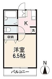 ハイム新天地 1Kの間取図画像