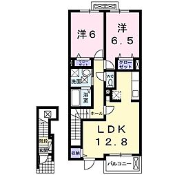 プリートアルバ1 2LDKの間取図画像