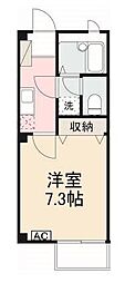 フォブール花ノ宮 1Kの間取図画像
