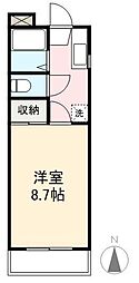 ラフィネ・ノワール高松 1Kの間取図画像