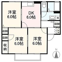 メゾンパークスA 3DKの間取図画像