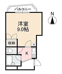 ディエス西宝町 1Kの間取図画像