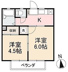 シャトレーハイツ 2Kの間取図画像