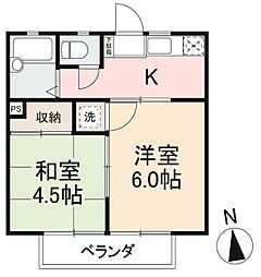 シャトレーハイツ 2Kの間取図画像
