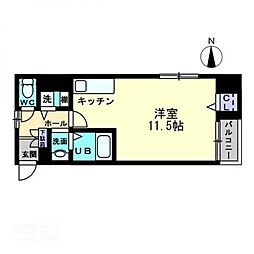 サンシャンテ西内町 ワンルームの間取図画像