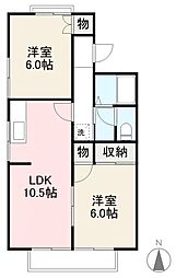ロイヤルコート屋島A 2LDKの間取図画像